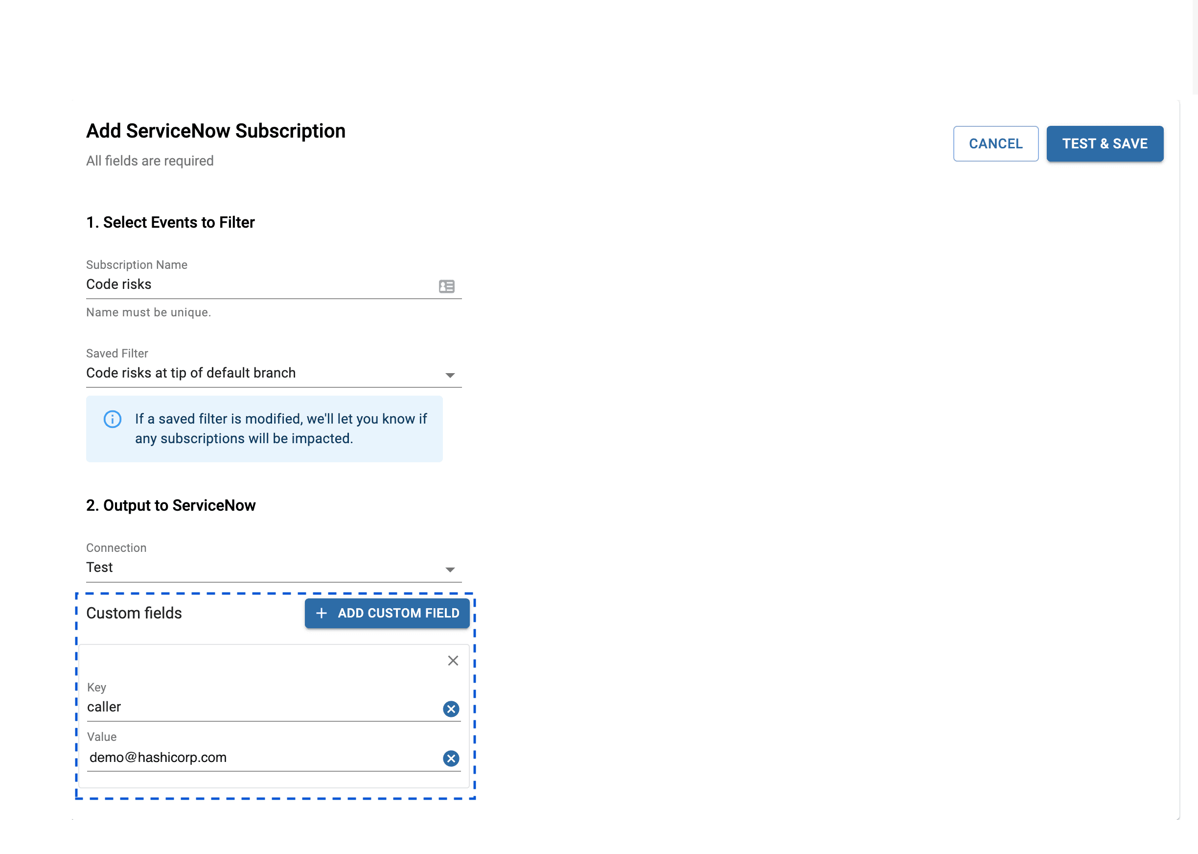 Custom fields