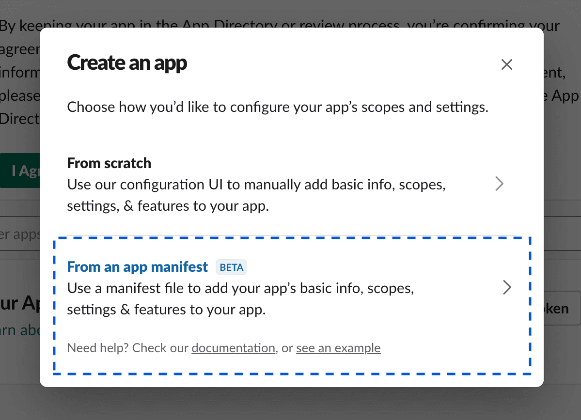 From app manifest