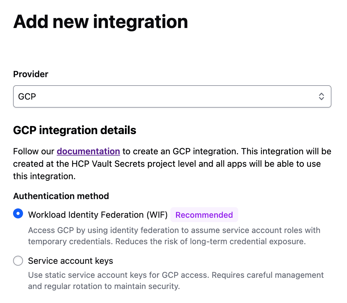 Setup new gcp_dynamic_integration