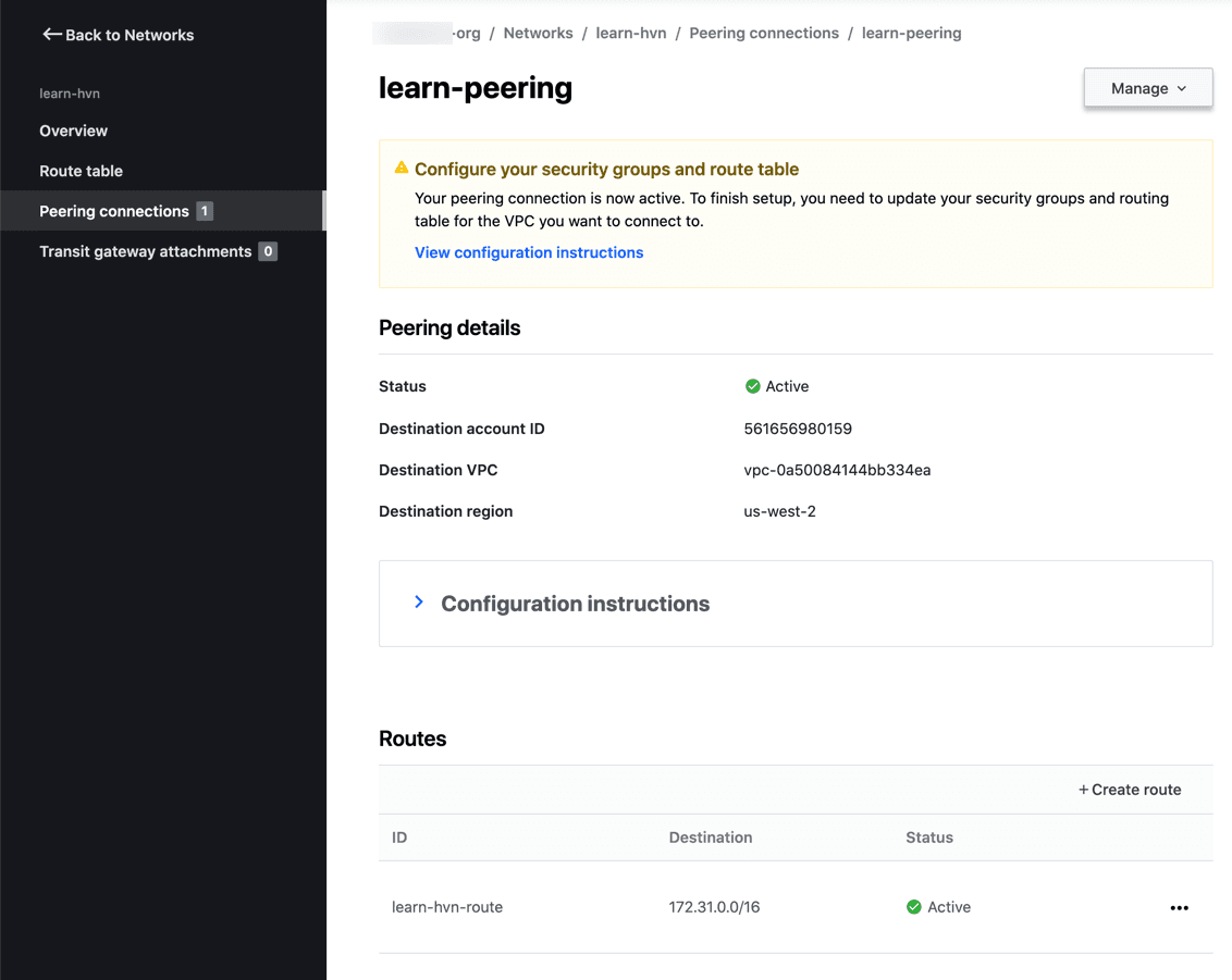 HashiCorp Virtual Network with Peering