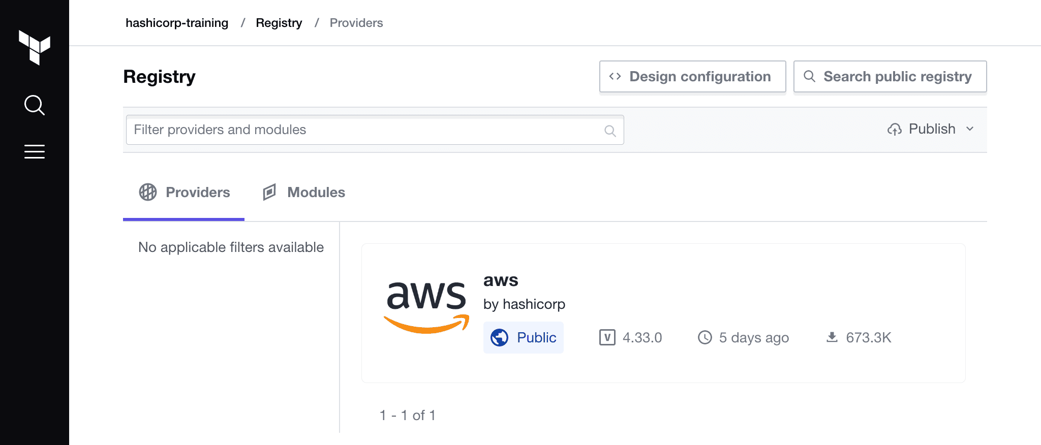 AWS provider in HCP Terraform private registry