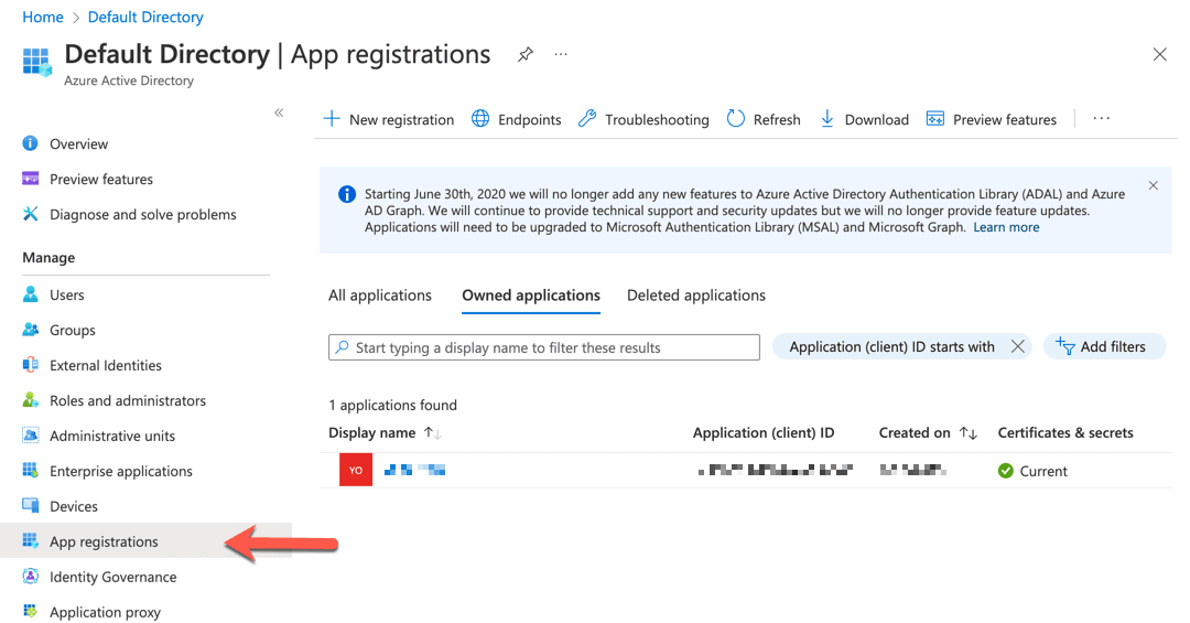 App registrations