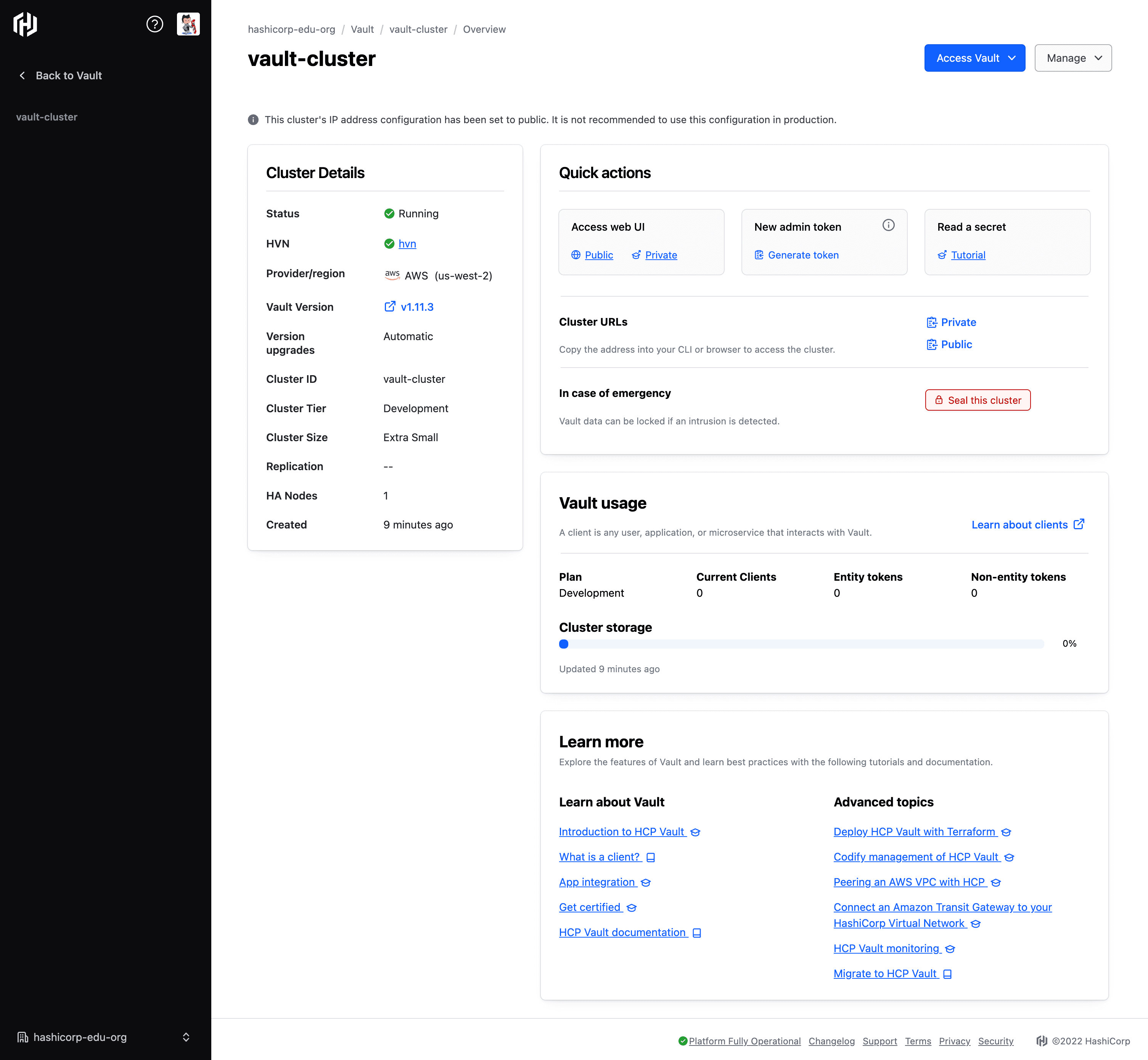 Cluster Overview